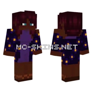 Lilac Jumper Flower Cardigan Minecraft skin