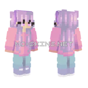 Lilac Stars Girl Minecraft skin