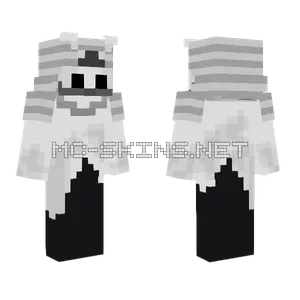 Little Ghost Samurai Monochrome Minecraft skin