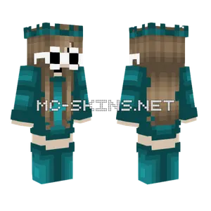 Long Dark Cyan Outfit Minecraft skin