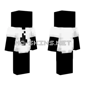 Long White T-shirt Black Fire Minecraft skin