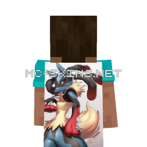 Lucario Mega cape, outside and lining