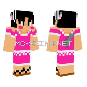 Luffy Pink Maid Wolf Minecraft skin