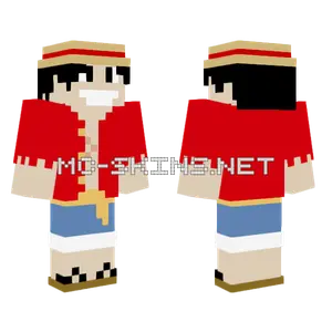 Luffy Straw Hat Pirate Minecraft skin