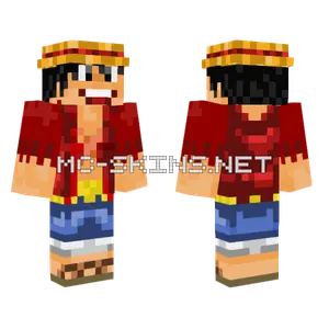 Luffy Straw Hat Pirate Minecraft skin