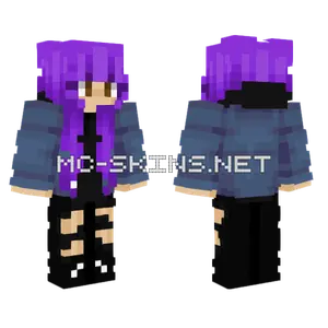 Lunarmoonar123 Purple Hair Minecraft skin