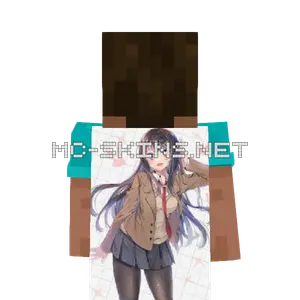 Mai Sakurajima School Uniform cape, outside and lining