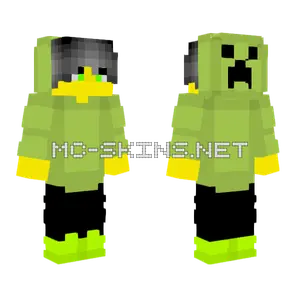 Male Creeper Hoodie Minecraft skin