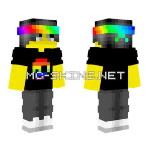 Male Rainbow Headband Skull Outfit Minecraft skin