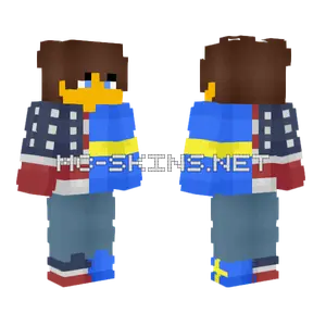 Male USA x Sweden Minecraft skin