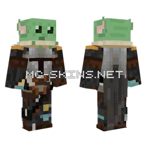 Mandalorian and Baby Yoda Minecraft skin