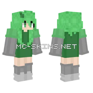 Mentia Green Hair Minecraft skin