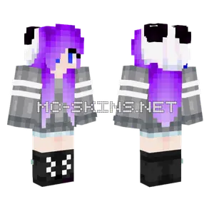 Merysiowa Purple Hair Girl Minecraft skin