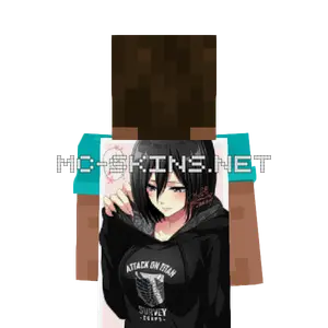 Mikasa Ackerman Hoodie cape, outside and lining