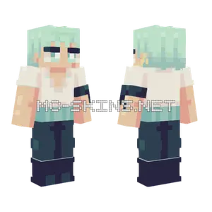 Mint Hair Girl Minecraft skin