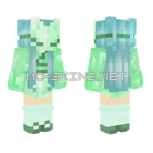 Mint Masked Girl Minecraft skin
