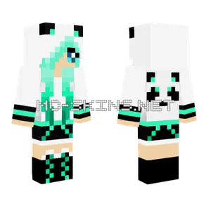 Mint Panda Girl Minecraft skin
