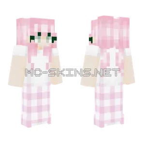 Miwoo Pink Gingham Minecraft skin