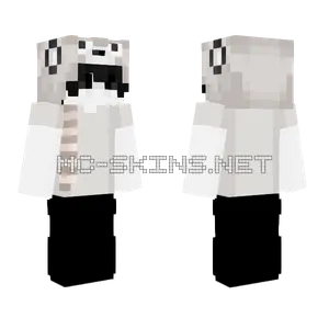 Monochrome Cat Face Minecraft skin