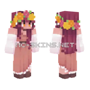 Moony Glitch Flower Crown Minecraft skin