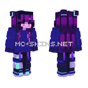 Neon Cyberpunk Effects Minecraft skin
