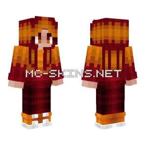 Neon Flame Red Orange Blend Minecraft skin