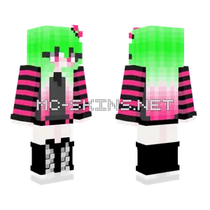 Neon Girl 3 Minecraft skin