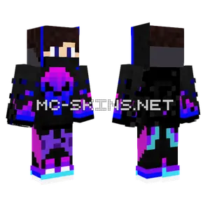 Neon Glitch Hoodie Minecraft skin