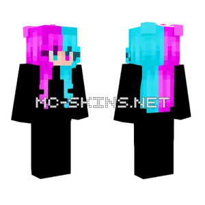 Neon Hair Girl Minecraft skin
