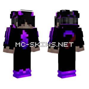 Neon Purple Fire Minecraft skin