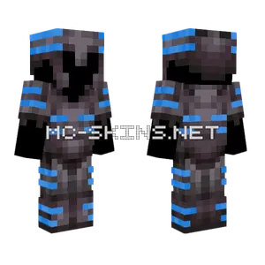 Netherite Blue Rib Armor Trim Minecraft skin
