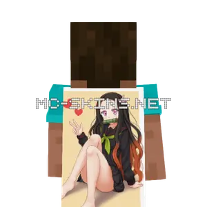 Nezuko Kamado School Uniform cape, outside and lining