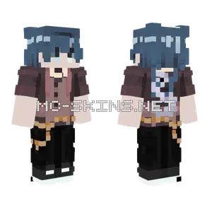 Nikahan Blue Hair Minecraft skin