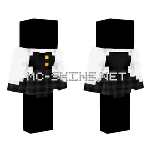 Ob Black Top White Sleeves Plaid Skirt Minecraft skin