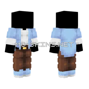 Ob Blue Coat w White T-shirt Minecraft skin