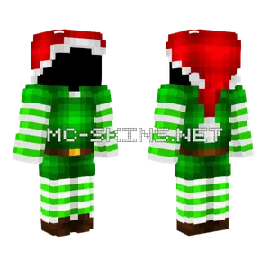Ob Green Elf Stripe Outfit Minecraft skin