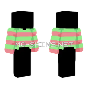 Ob Pastel Green Red Stripe Sweater Minecraft skin
