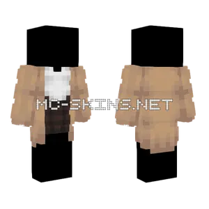 Ob White Top Brown Skirt Minecraft skin