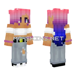 Ombre Pink To Blue Minecraft skin