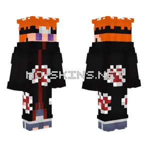 Orange Akatsuki Cloak Minecraft skin