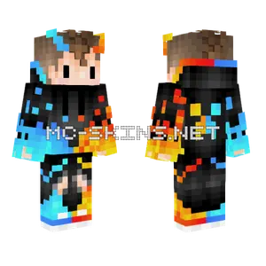 Orange and Blue Mohawk Minecraft skin