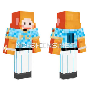 Orange and Blue Striped Outfit Minecraft skin