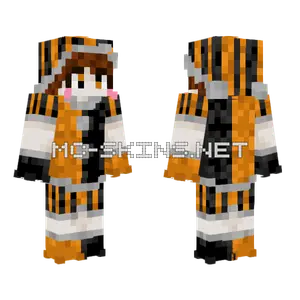Orange Black Pomni Minecraft skin
