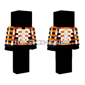 Orange Black Skeleton Stripe Top Minecraft skin