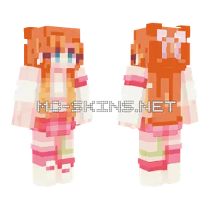 Orange Cat Girl Minecraft skin
