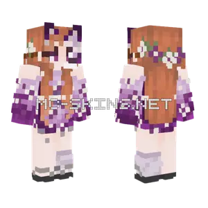 Orange Cat Girl Minecraft skin