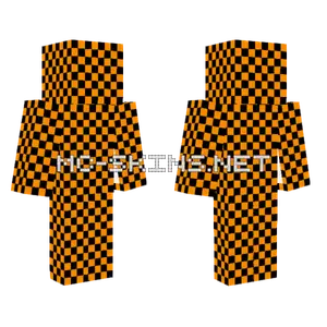 Orange Checkerboard Minecraft skin