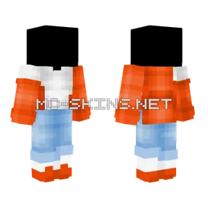 Orange Coat White Top Jeans Minecraft skin