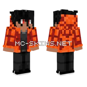 Orange Flannel Demon Minecraft skin