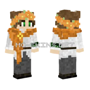 Orange Flower Crown Minecraft skin